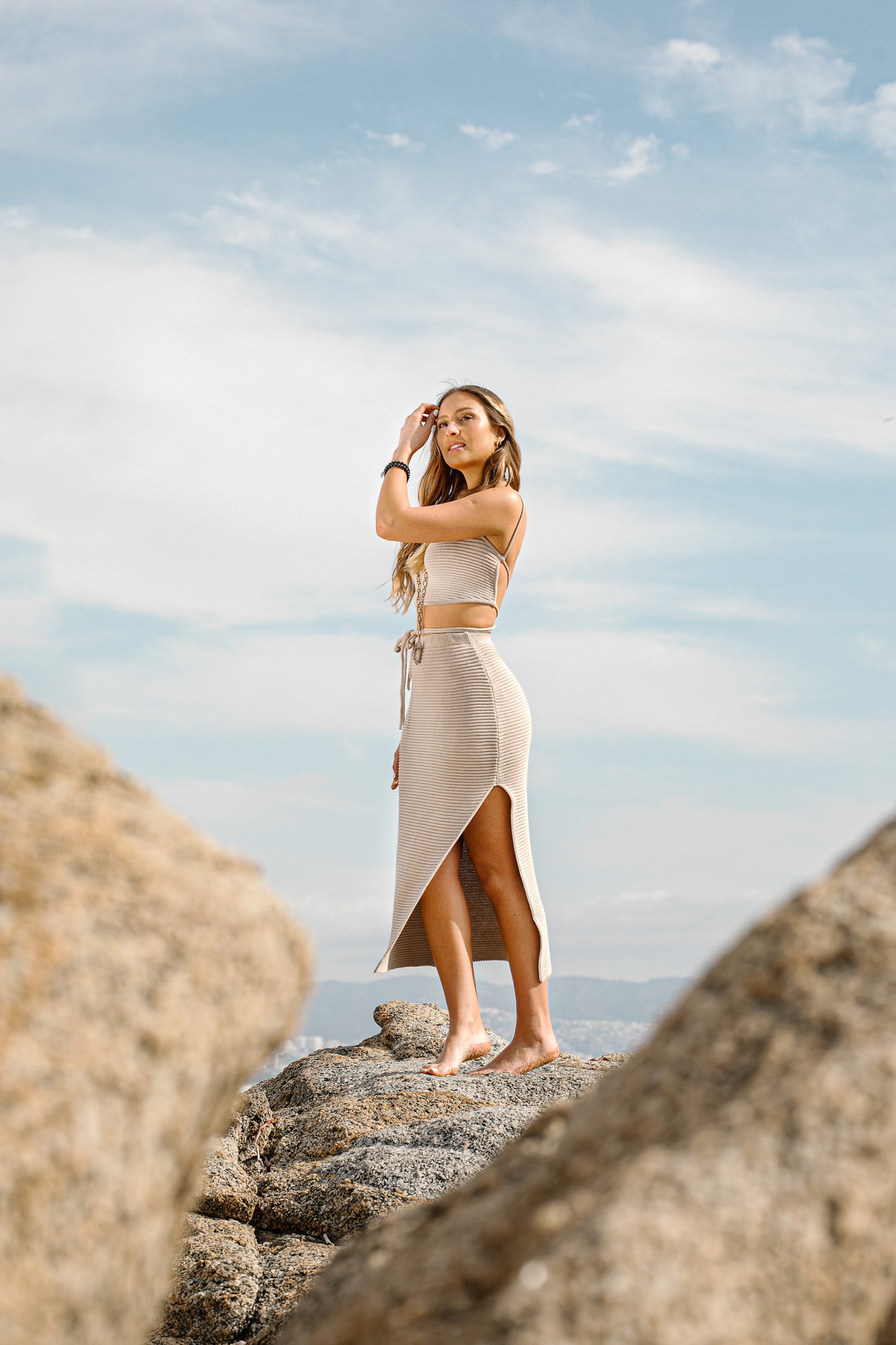 Falda Maya Tejido Beige